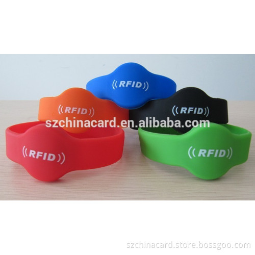 Best selling products LF 125kHz/HF 13.56MHz RFID chip silicon wristband silicone bracelet with logo